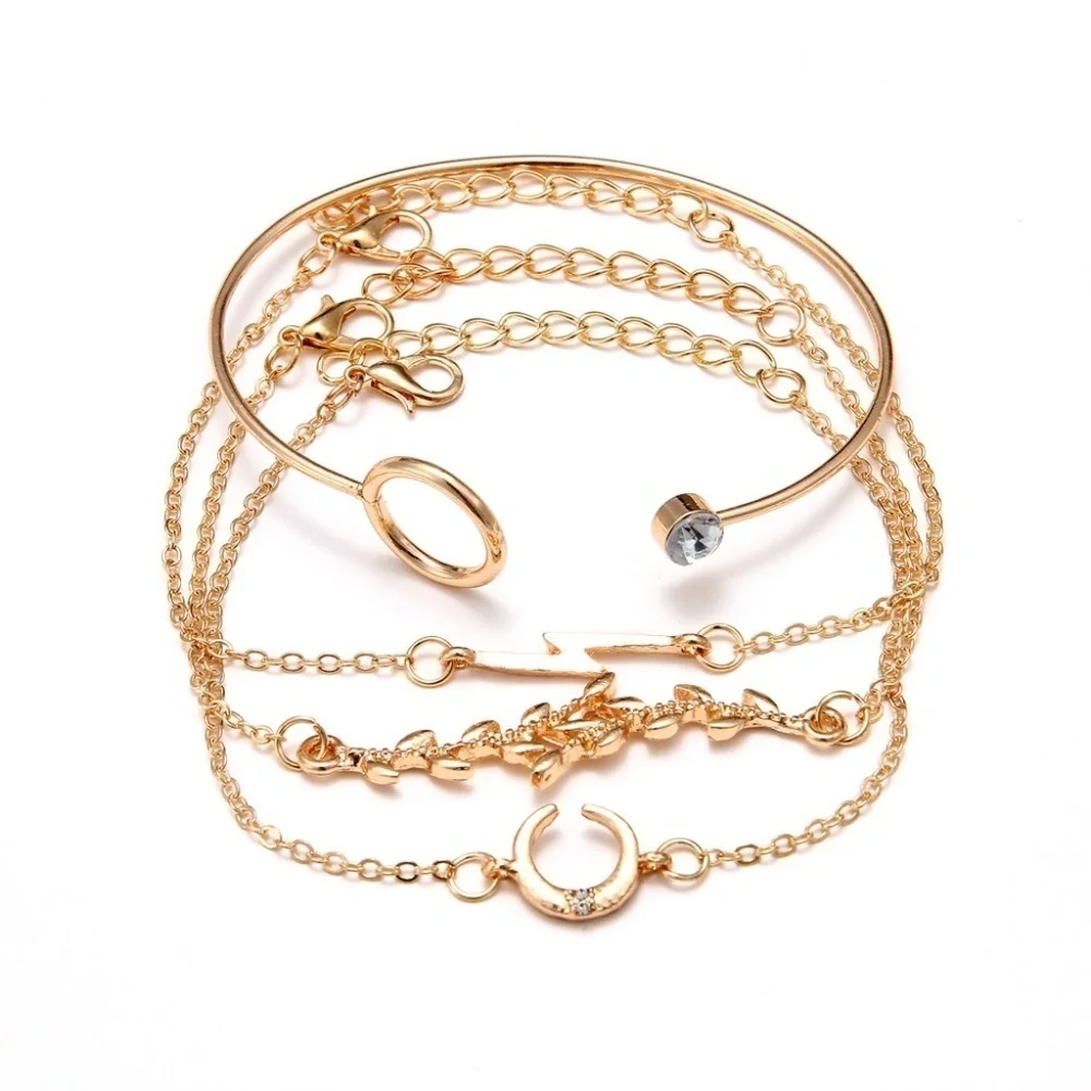 *AIRLIA* 4-Pc Gold Crescent Fashion Bracelet Set